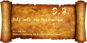 Dömény Hajnalka névjegykártya